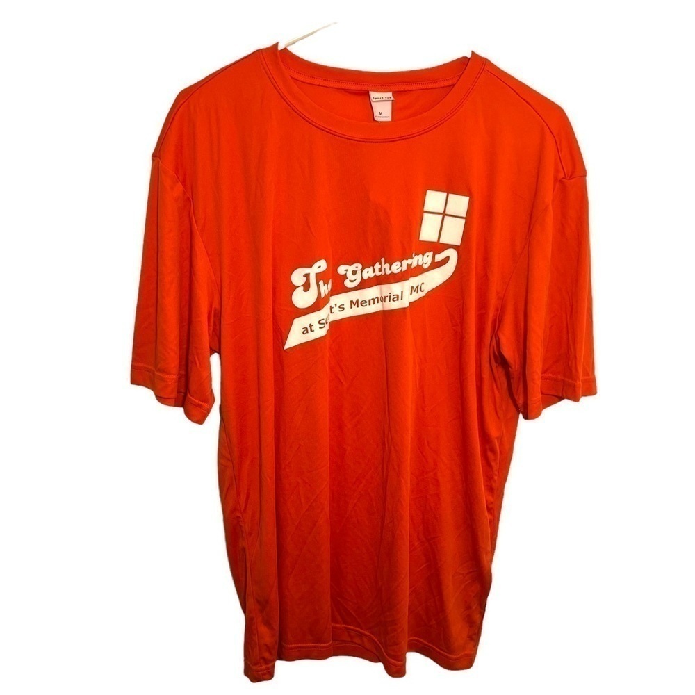 SportTek Unisex Sz Medium Softball Jersey The Gathering at Scott Memorial Orange